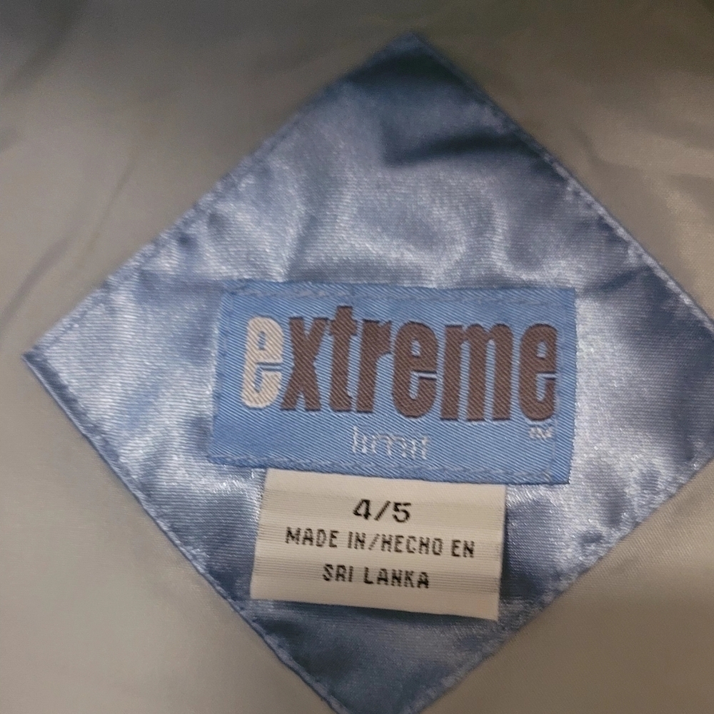 Vintage Y2K Kmart Brand EXTREME Girls 4/5 Blue Pearl Puffer Jacket 90s - Picture 14 of 16